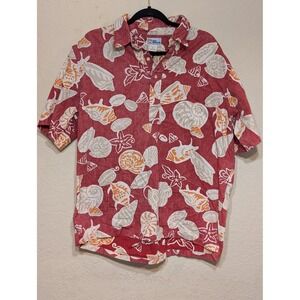 Reyn Spooner Hawaiian Shirt Seashell Print Button Up Casual‎ XL